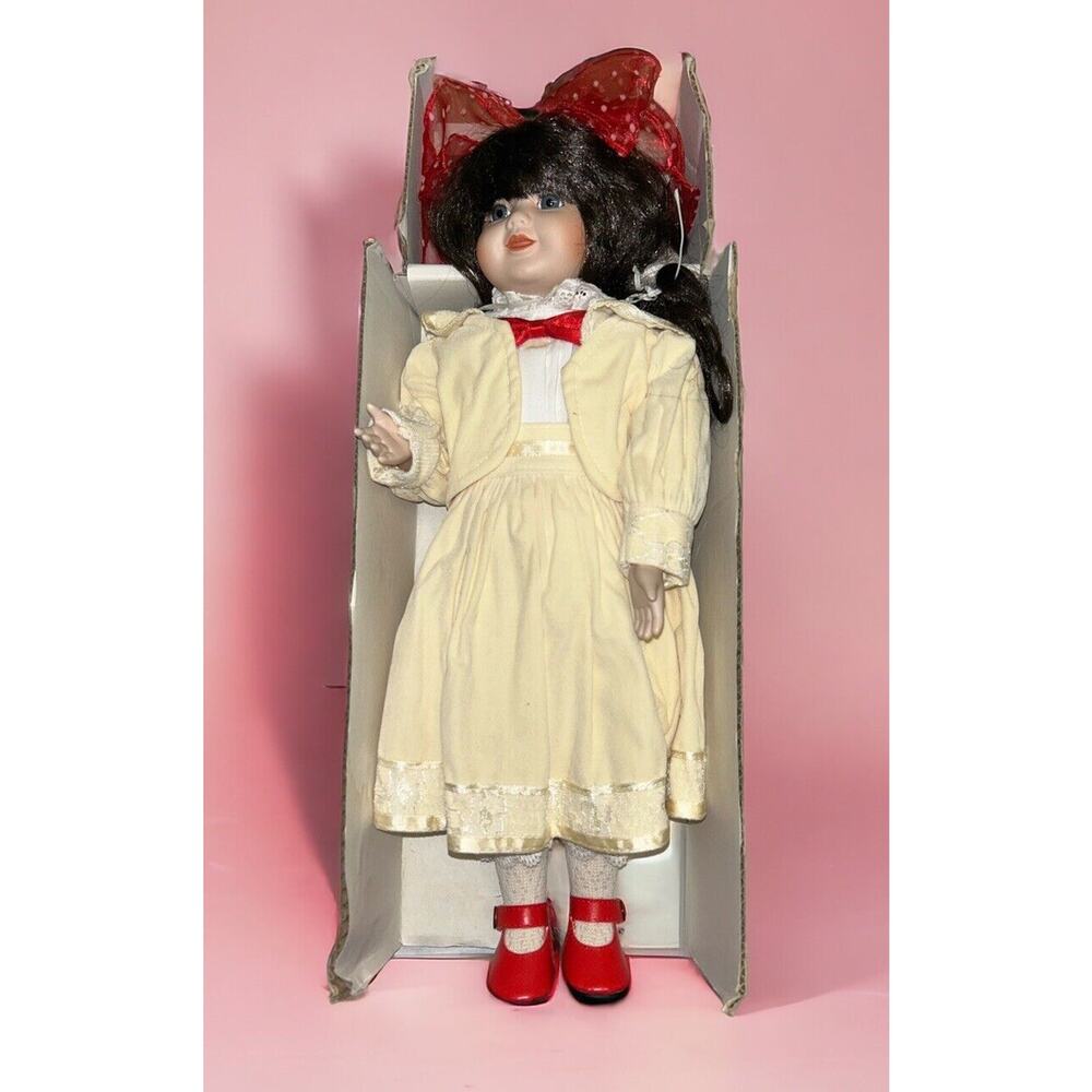 Victoria Impex Vintage 16" Porcelain Soft Body Doll, In Original Box #5/1200.